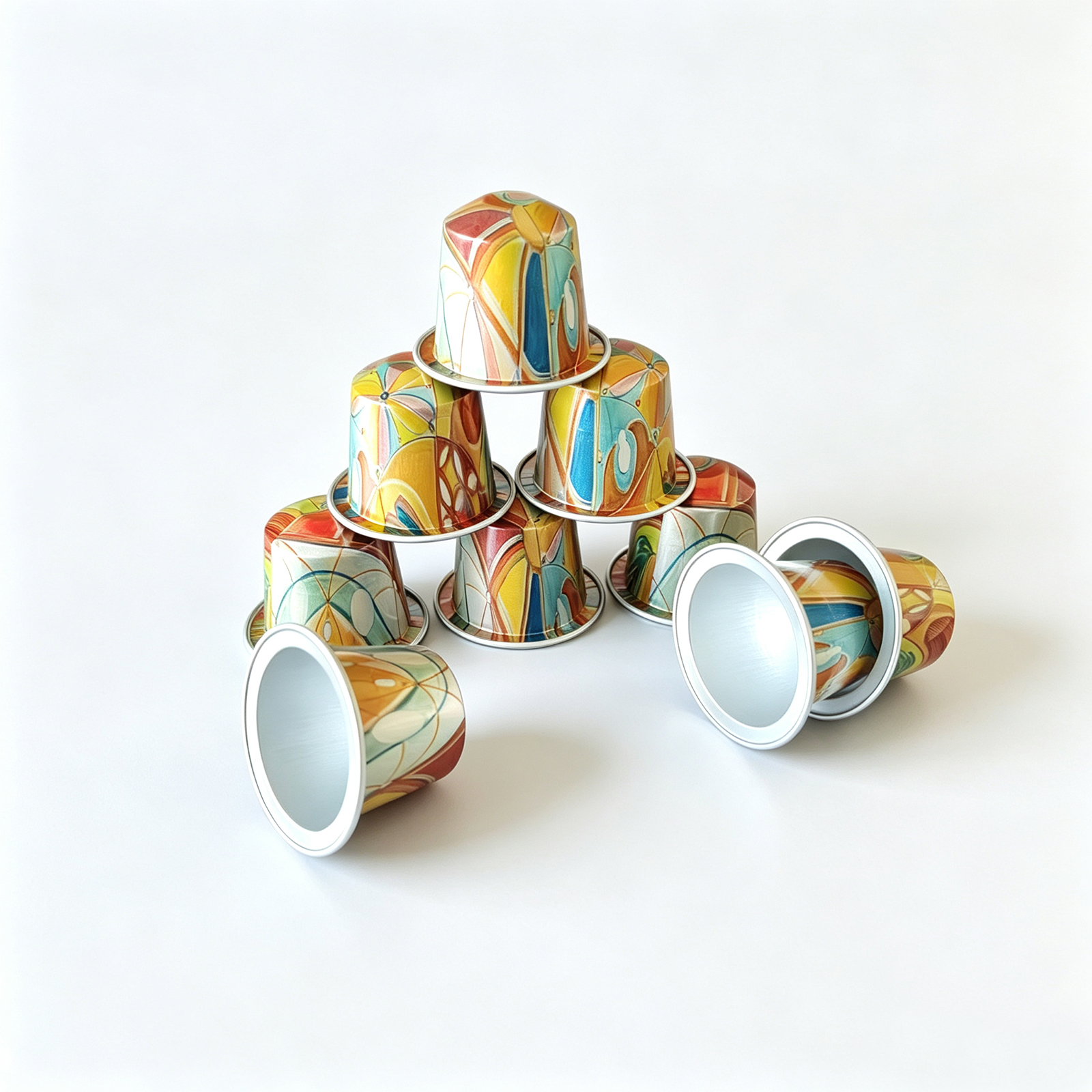 Registered Printed Aluminum Coffee Capsule Pods with Custom Logo Alignment